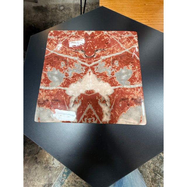 Ceramic 1970s Tommaso Barbi Attributed Ceramic Lidded Box With Red Marbleized Glaze and Gold Detailing For Sale - Image 7 of 7