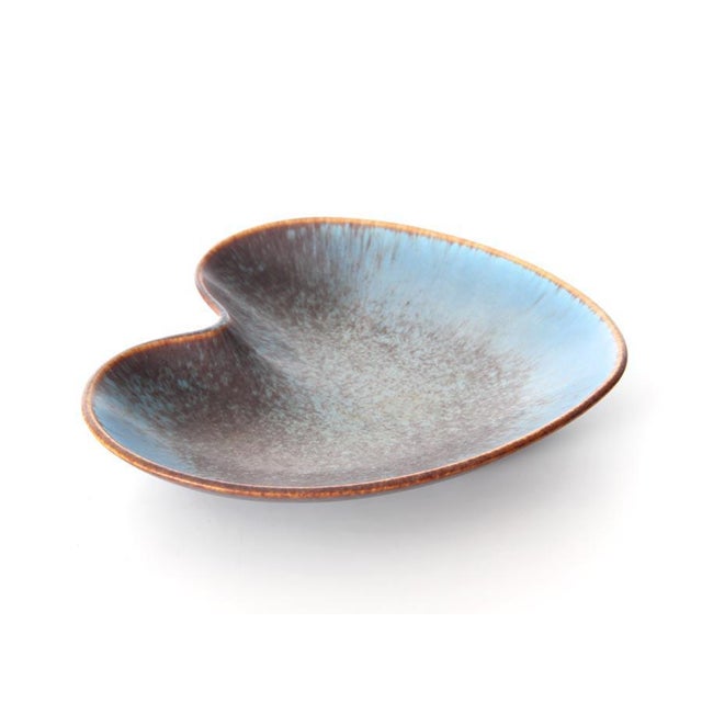 Rörstrand Brown & Blue Matte Haresfur Glaze AXA Bowl by Gunnar Nylund for Rörstrand For Sale - Image 4 of 5