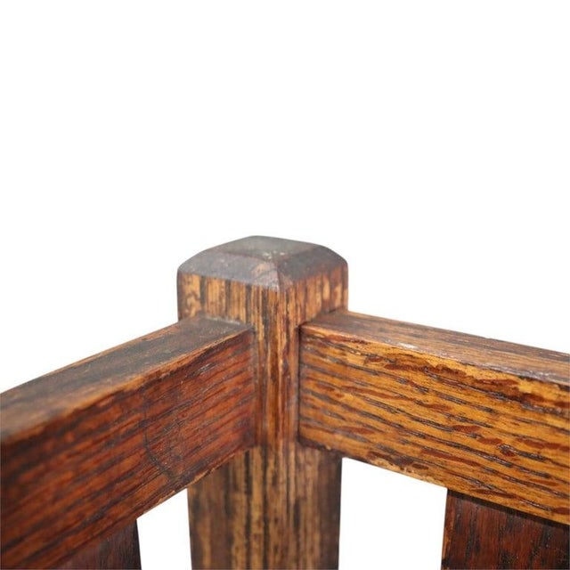 Arts & Crafts Mission Oak Slat Side Plant Stand C1920 For Sale - Image 9 of 9