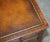 Brown Victorian Mahogany Curved Single Drawer Side End Lamp Table with Brown Leather Top For Sale - Image 8 of 18