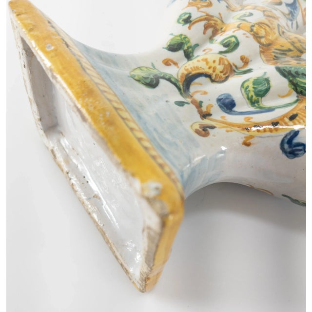 19th/20th Century European Majolica Maiolica Faience Tulipiere Flower Vase For Sale - Image 12 of 13