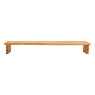 Wooden Bench with Legs and Slats in Oak, 1970s For Sale