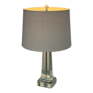 Glass Tapered Column Table Lamp