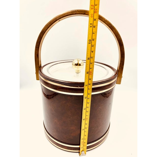 Vintage Georges Briard "Wood Grain" Pattern Ice Bucket For Sale - Image 10 of 11