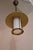 Mid-Century Ceiling Lamp with Opaque White Glass Shade in a Brass Mount with Yellow Metal Panels, 1950s For Sale - Image 6 of 7