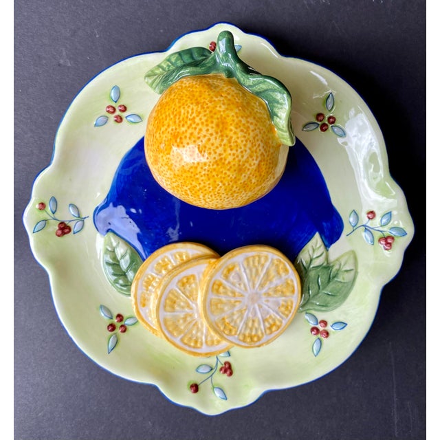 Bella Casa by Ganz Trompe L’Oeil Orange Decorative Wall Plate Chairish