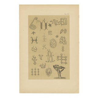 After Karl Martin, Aruba Petroglyph Symbols, Fontein Cave, Ethnographic Plate, 1888, Print For Sale