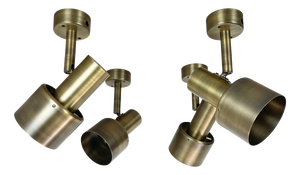 Minimalist Brass Tube Spot Wall Lights, Italy, 1970s, Set of 2