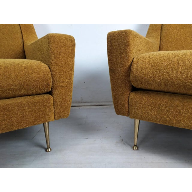 Set of Vintage Mustard Velvet Armchairs, 1960s For Sale - Image 10 of 18