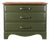Vintage Cushman Maple 3-Drawer Dresser – Olive Green & Walnut Finish For Sale