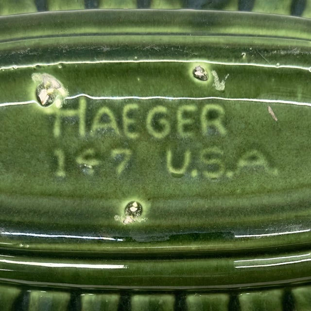 Green Mid-Century Mixed Greens Textured Planter Curation - Group of 3 For Sale - Image 8 of 12