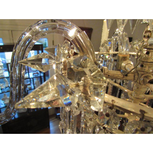 Large European Four-Light Crystal Chandelier, Early 20th Century For Sale In Seattle - Image 6 of 7