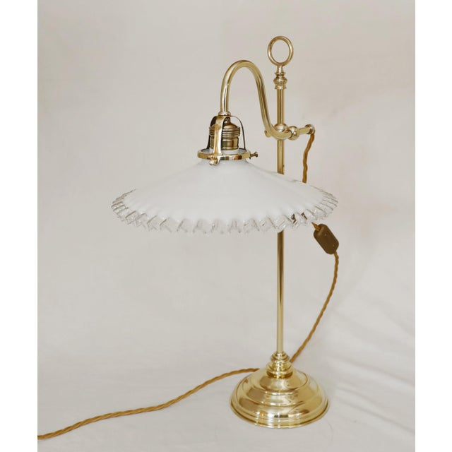 Art Deco desk lamp Art Deco floor lamp - office lamp, circa 1920. Height adjustable, lockable with a set screw. Frosted...