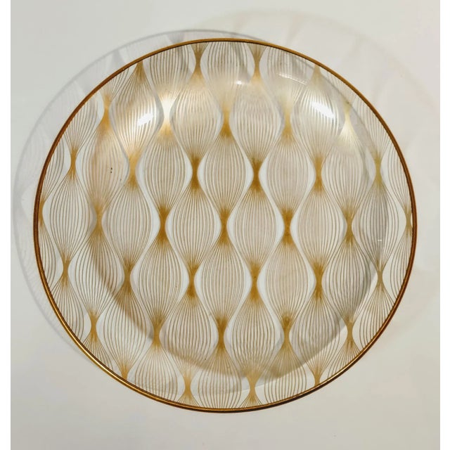 Mid-Century Modern 20th Century Danish Modern Gold Glass Svend Jensen Dish For Sale - Image 3 of 7