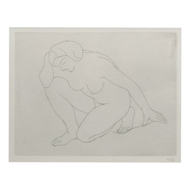 Aristide Maillol, Woman Kneeling on Her Left Knee, 1927, Etching For Sale