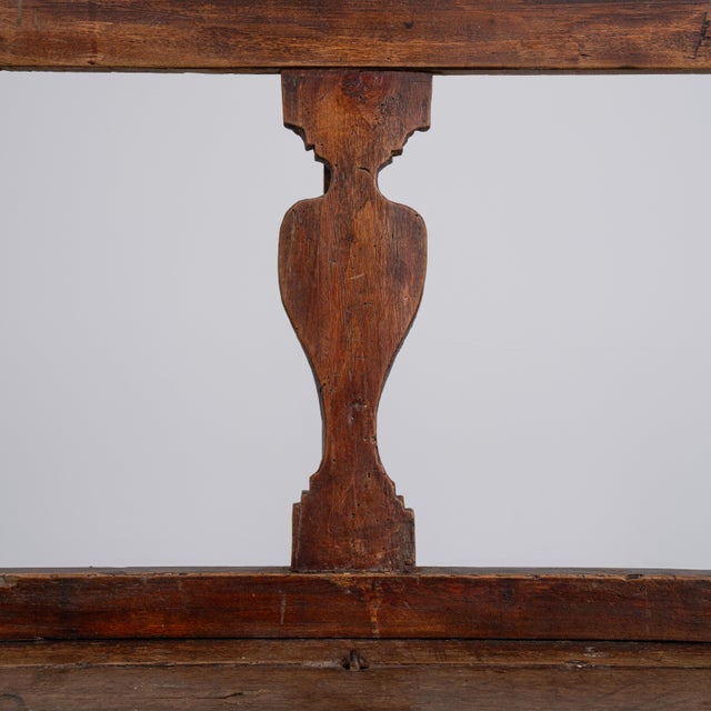 Wood 20th Century Italian Wooden Bench with Upholstered Seat For Sale - Image 7 of 13