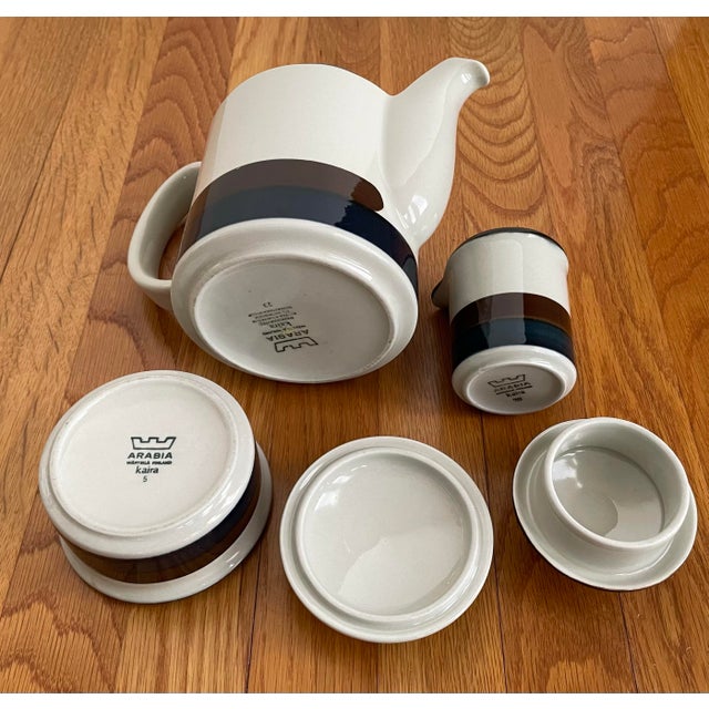 Arabia 1970s Mid-Century Modern "Kaira" by Arabia of Finland - Set of 5 For Sale - Image 4 of 5