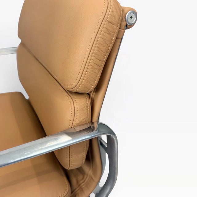 Eames for Herman Miller Soft Pad Management Chair - Camel Tan Leather For Sale - Image 6 of 9