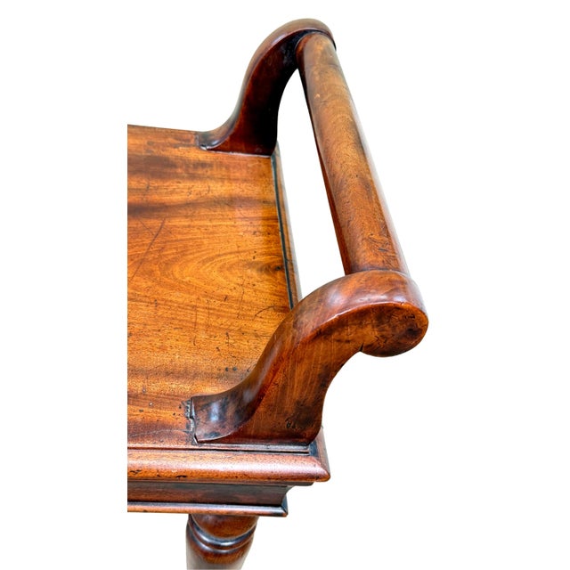 Brown 19th Century Victorian Mahogany Window Seat Hall Bench, 1850 For Sale - Image 8 of 12