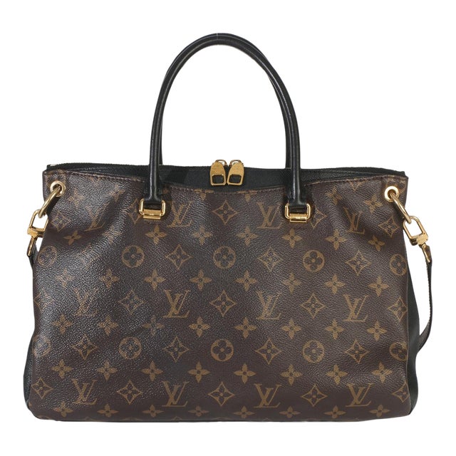 Black Monogram Canvas Pallas Tote MM For Sale