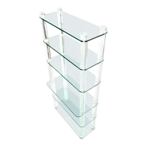 Thick Lucite Frame 6 Tier Mid Century Modern Etagere Shelving