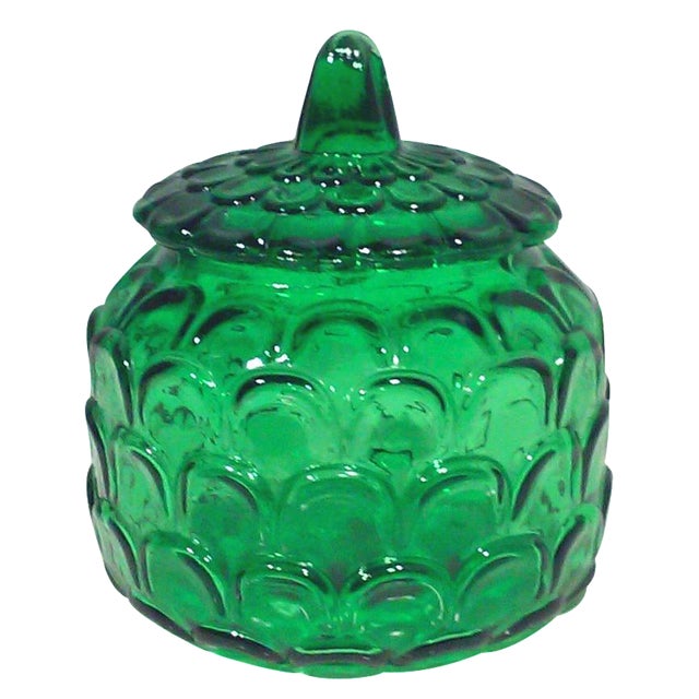 1960s 1960’s Italian Emerald Green Lidded Jar For Sale - Image 5 of 5
