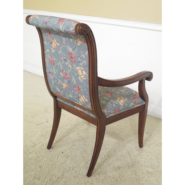 1990s Vintage Henredon Oak Sleigh Back Dining Room Chairs Set of 12