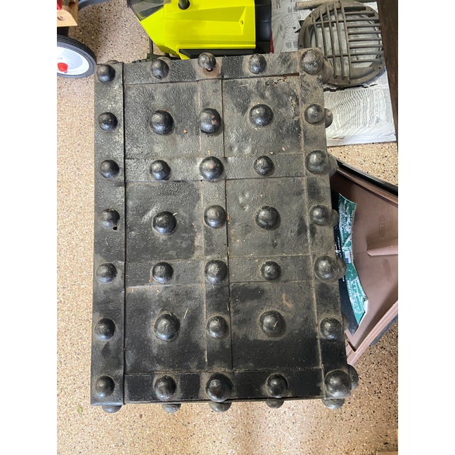 Antique Riveted Iron Safe - Sandwich, Il Antique Fair Find For Sale - Image 4 of 6