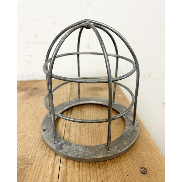 Industrial Grey Bunker Cage Light from Polam Gdansk, 1970s For Sale - Image 14 of 18