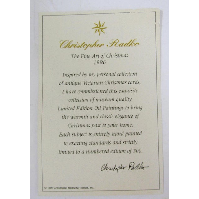 1990s Large Christopher Radko Oil Painting "Christmas Joy" Ltd. Ed. 160/500 Framed Coa For Sale - Image 14 of 15
