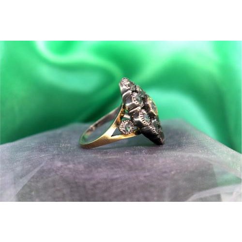 Gold and Silver Ring with Inlaid Zirconias For Sale - Image 5 of 8