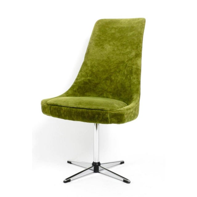 1960s Mid-Century Modern Space Age Dining Chairs with Green Velvet Fabric from Interlübke, 1968, Set of 4 For Sale - Image 5 of 10
