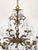 1950s Vintage 6 Arm 6 Light Dark Patina Swanky Brass Cut Lead Glass Crystal Chandelier For Sale - Image 5 of 12
