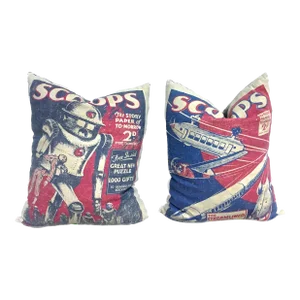 Vintage Streamline Style "Scoops" Pillows, Pr