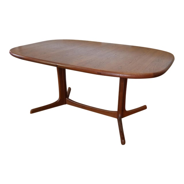 1970s Dyrlund Teak Danish Modern Trestle Dining Table ...