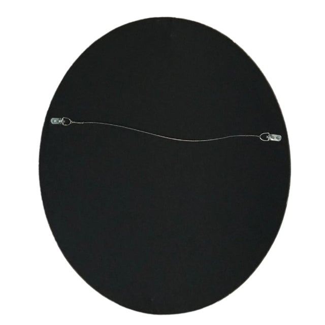 Set of 2 Large Vintage Italian-Style Oval Wall Mirrors - Foxed Glass & Old World Finish For Sale - Image 12 of 12