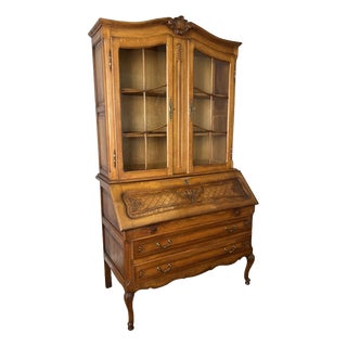 Vintage French Display Cabinet in Oak For Sale
