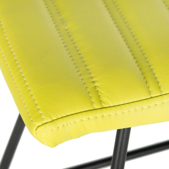 Backless Counter Stool, Green & Black - a Pair For Sale - Image 4 of 6