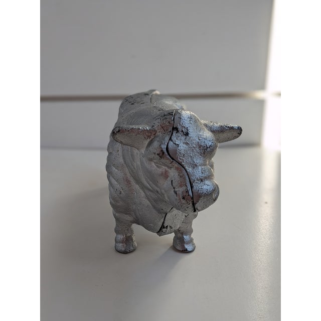 Vintage Cast Iron Cow Bull Bank Doorstop For Sale In Atlanta - Image 6 of 11