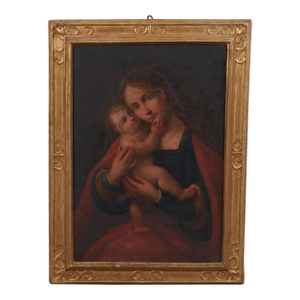 17th Century Religious Painting Depicting Madonna and Child, Central Italian