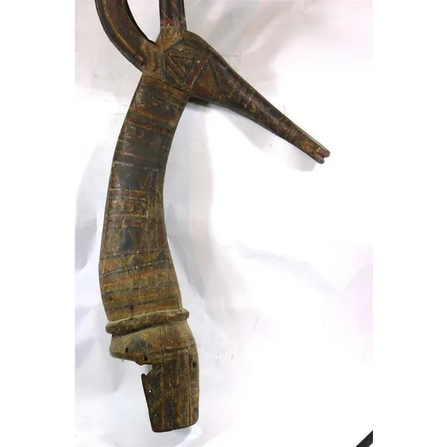 Tribal African Bobo Tribe Large 67" Antelope Tribal Wood, Pigment, Early 20th Century For Sale - Image 3 of 8