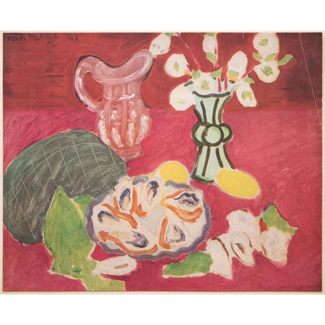 Paper 1946 After Matisse "Christmas Roses and Oysters", Aged First Edition Period Offset Lithograph For Sale - Image 7 of 11