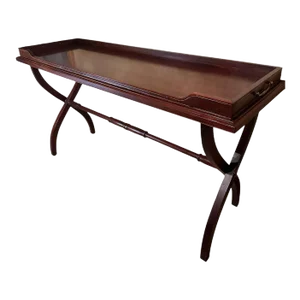 Polo Ralph Lauren Mahogany Regency Tall Console Table / Sideboard With Handled Removable Tray Top