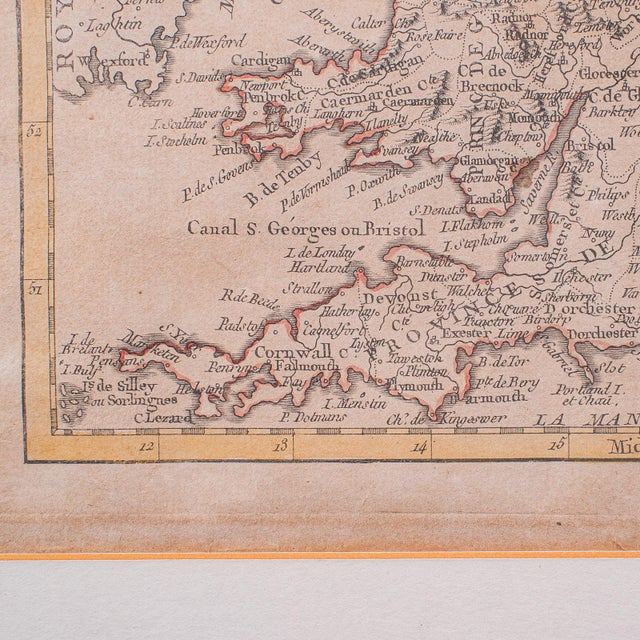 Antique Map of England & Wales, French, Framed Cartography, Georgian, Circa 1780 For Sale - Image 9 of 12