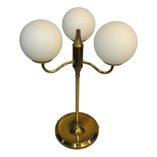 Mid-Century Modern Brass Sputnik Spherical Table Lamp, 1960s For Sale