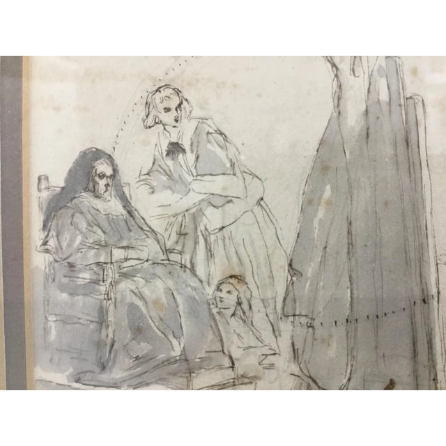 Wood Original Pen and Ink Study Drawing by Sir John Gilbert For Sale - Image 7 of 11