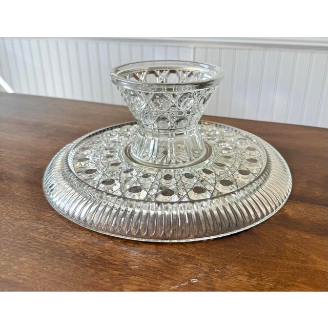 Mid 20th Century Federal Glass Windsor Pattern Cake Stand For Sale - Image 10 of 12
