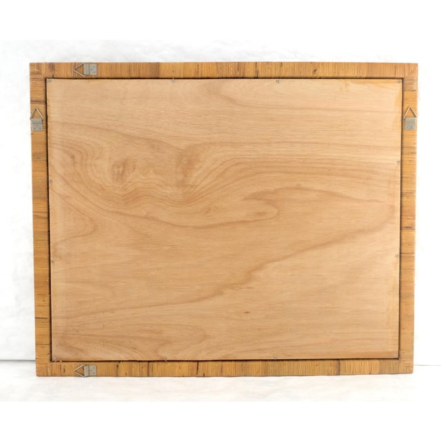 Ficks Reed Large 36x44 c1970s Rectangle Rattan Cane Bamboo Frame Wall Mirror MINT For Sale - Image 4 of 15