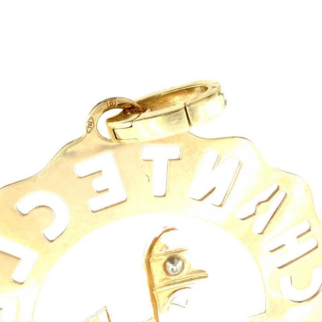 Gold Chantecler Capri 18k Large Logo Piazzetta Charm For Sale - Image 8 of 9