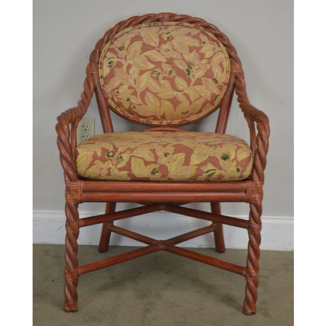McGuire of San Francisco Painted Twist Rattan Armchairs - a Pair For Sale - Image 12 of 13